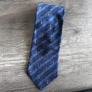 Bill Blass Black Label Tie Mens Silk Necktie Geometric Pattern Classic Formal